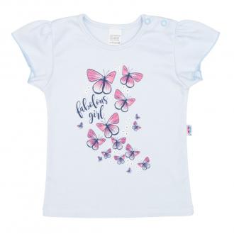 Dojčenské tričko so sukienkou New Baby Butterflies modrá / 62 (3-6m)