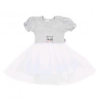 Dojčenské šatôčky s tylovou sukienkou New Baby Wonderful sivé / 80 (9-12m)