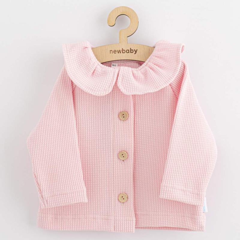 Dojčenský kabátik na gombíky New Baby Luxury clothing Laura ružový / 80 (9-12m)