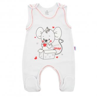 Dojčenské dupačky New Baby Mouse biele / 86 (12-18m)