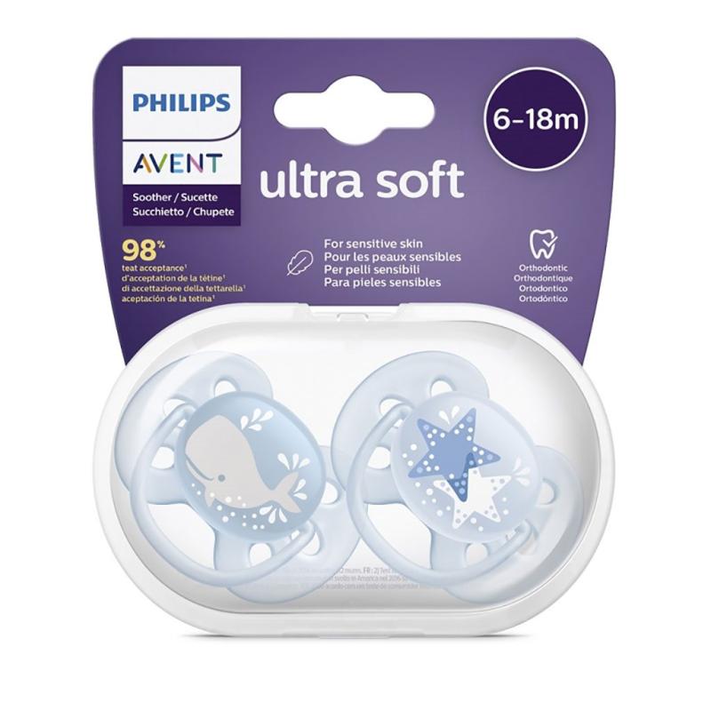 Dojčenský cumlík Ultrasoft Premium Avent 6-18 mesiacov - 2 ks chlapec / 6-18 m