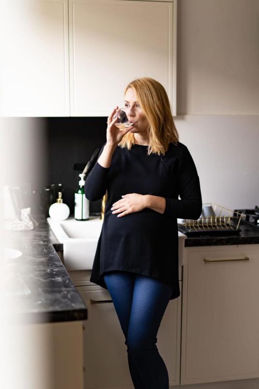 Tehotenská a dojčiaca tunika Mommy milk & love čierna / XL