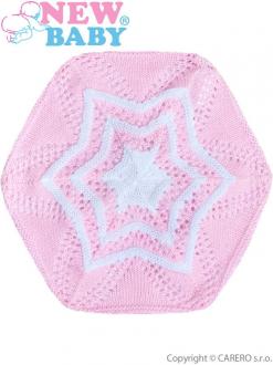 Pletená čiapočka-baret New Baby svetlo ružová / 104 (3-4r)