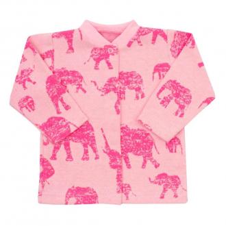 Dojčenský kabátik Baby Service Slony ružový / 68 (4-6m)