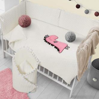 2-dielne posteľné obliečky Belisima Dino 3D 100/135 smotanovo-ružové